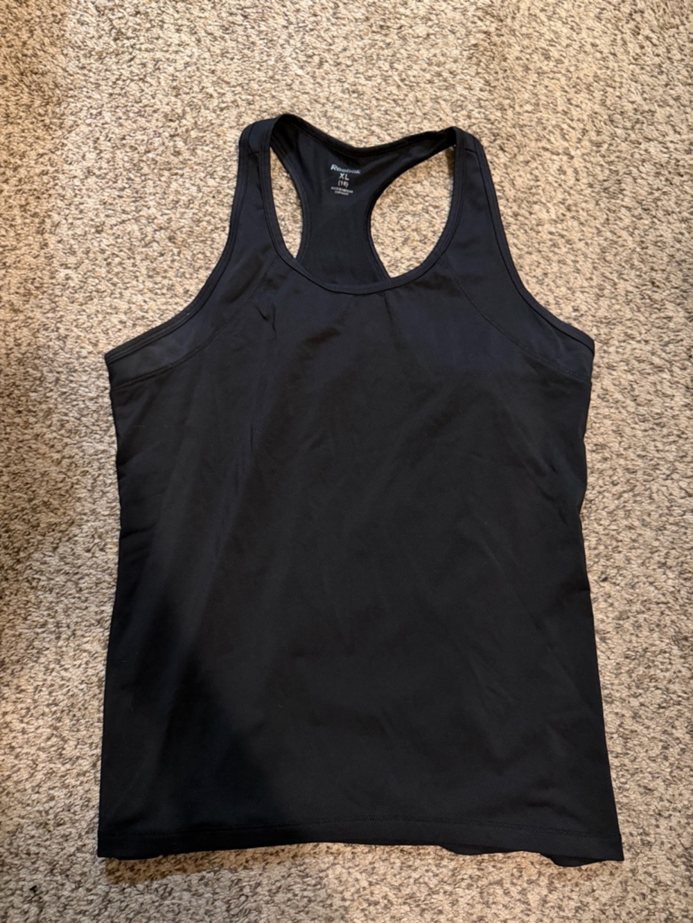 Black Reebok Racerback Athletic Work Out Tank Top